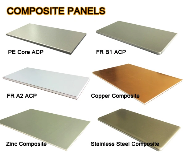 Ceiling Fiberglass Fiber Glass EPS XPS PP FRP Copper Brass Preweathered Titanium Zinc 304 316 Mirror Hairline Stainless Steel Aluminium Sandwich Honeycomb Panel