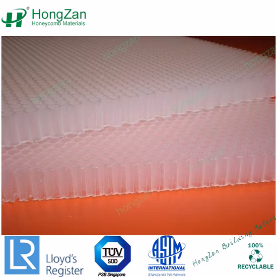 Material de construcción del panel de núcleo de panal de fibra de vidrio